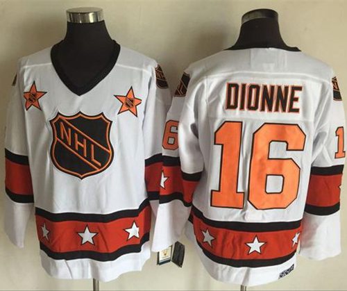 Kings #16 Marcel Dionne White/Orange All Star CCM Throwback Stitched NHL Jersey - Click Image to Close